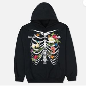 Civil regime (S.I.N.) BLOOM BONES HOODIE IN BLACK